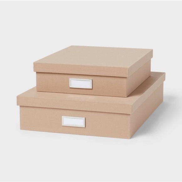 Storage Bin Set - Office Organizers, Polyester Canvas, FSC Certified, 2-Pack - Picture 1 of 5